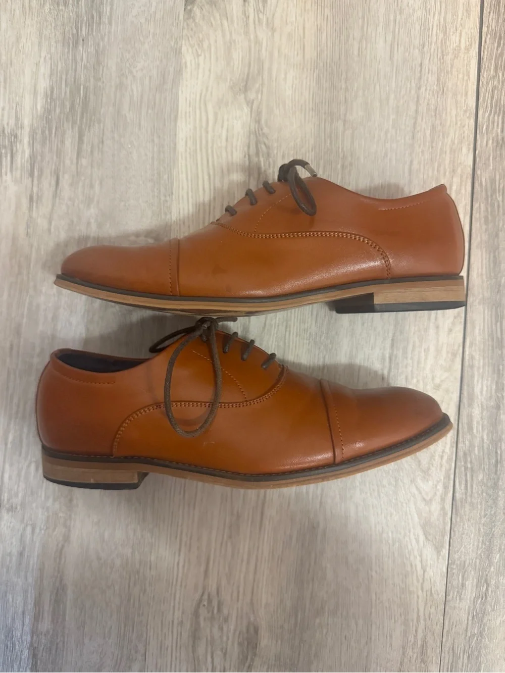 Bruno Marc Kids Tan Leather Dress Oxfords